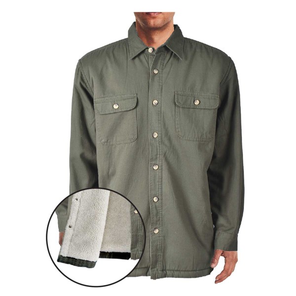 Men's Sherpa Lined Twill Jacket/green