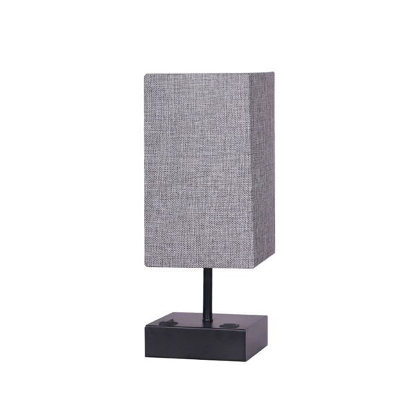 Table Lamp Grey Shade USB
