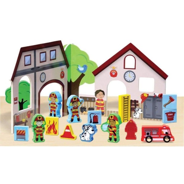 Wooden Fire Station Play Set - Magasins Hart | Hart Stores