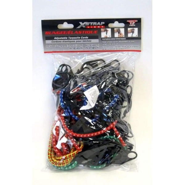Xstrap Light - Bungee Cords Assorted Colors, 12 pack - Magasins Hart | Hart Stores