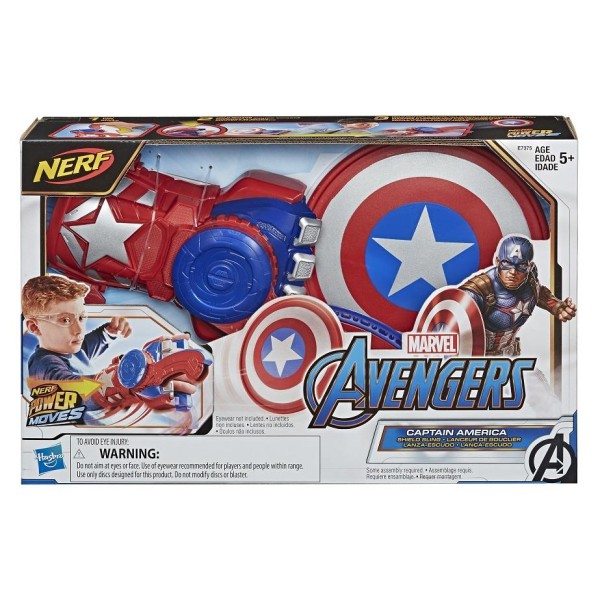 NERF Power Moves Marvel Avengers - Captain America Shield Sling Kids Roleplay