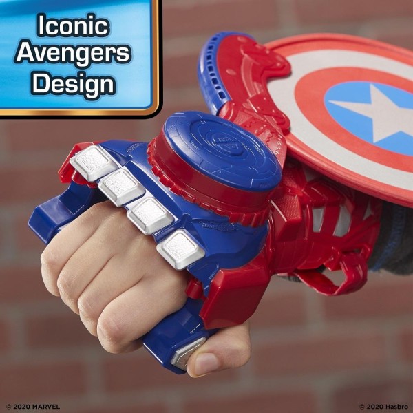 NERF Power Moves Marvel Avengers - Captain America Shield Sling Kids Roleplay