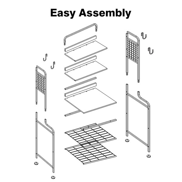 Bakers Metal Rack With Wood Shelves