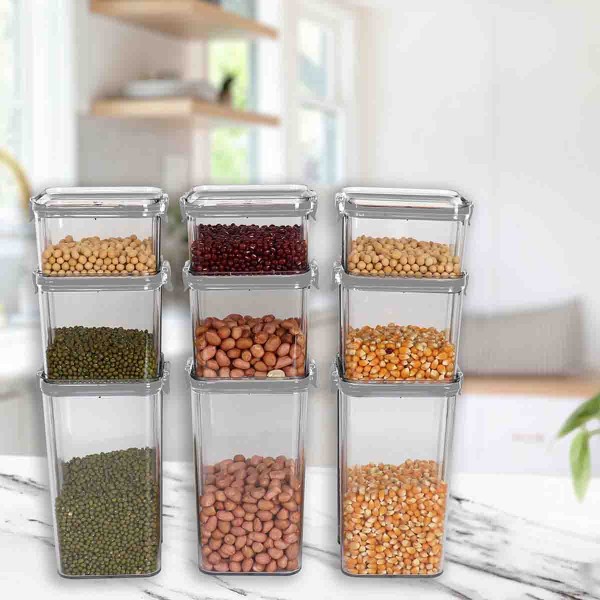 9pcs Airtight Container Set Grey