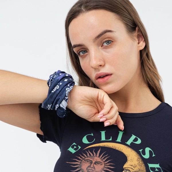 Masque bandana - Motif cachemire teinté mauve (Disponible en ligne seulement)