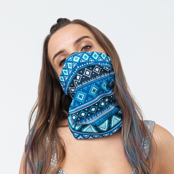 Masque bandana - Polygone bleu (Disponible en ligne seulement)