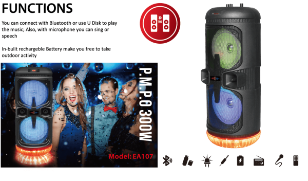 Double haut-parleur Bluetooth 6,5