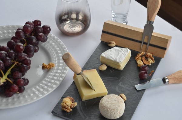 Magnetic Cheese Set 4pcs Bamboo/printed Slate
