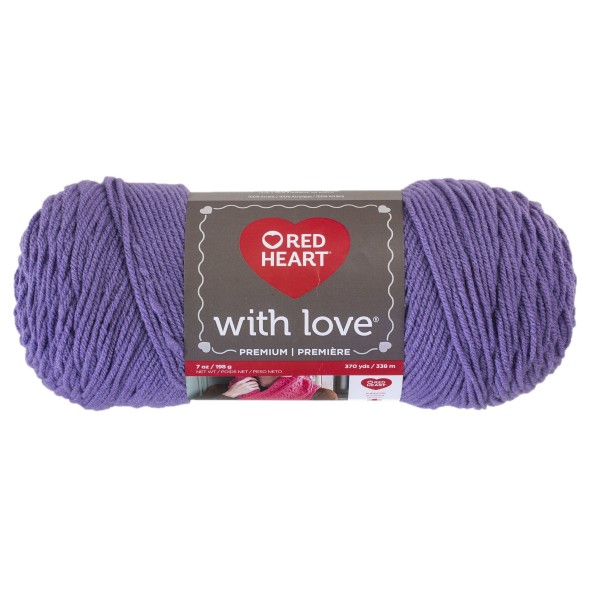Red Heart With Love Lilac