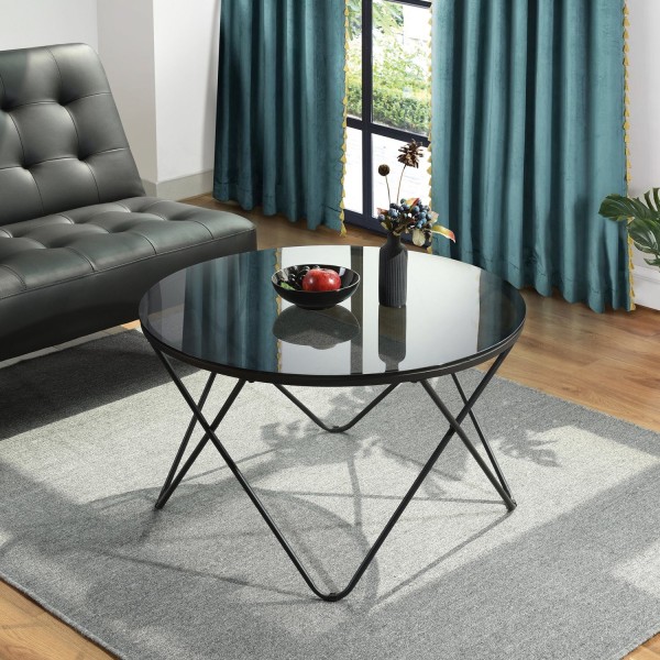 Canales - Table basse en verre avec structure noire