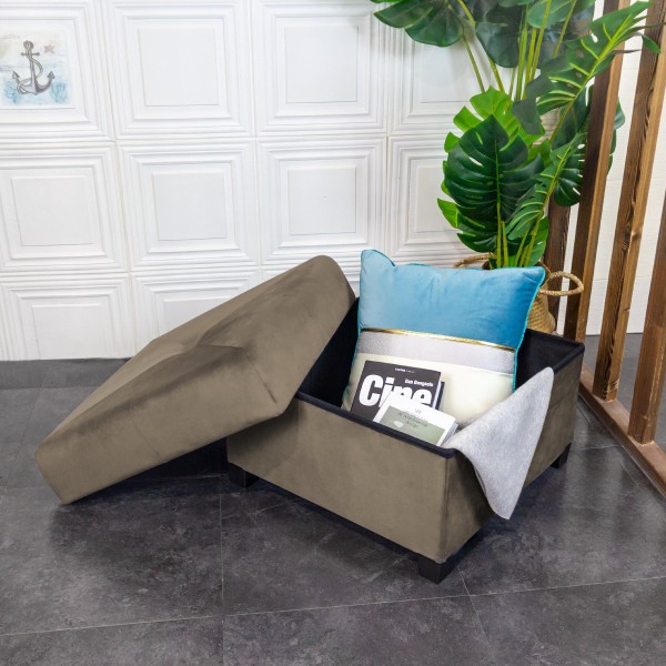 Velvet Ottoman with Legs