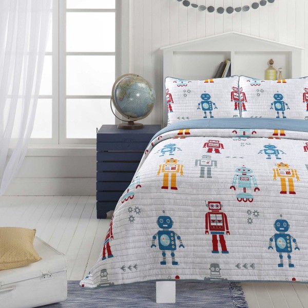 Little Adrien - Robots 3 Piece Kids Quilt Set - Magasins Hart | Hart Stores