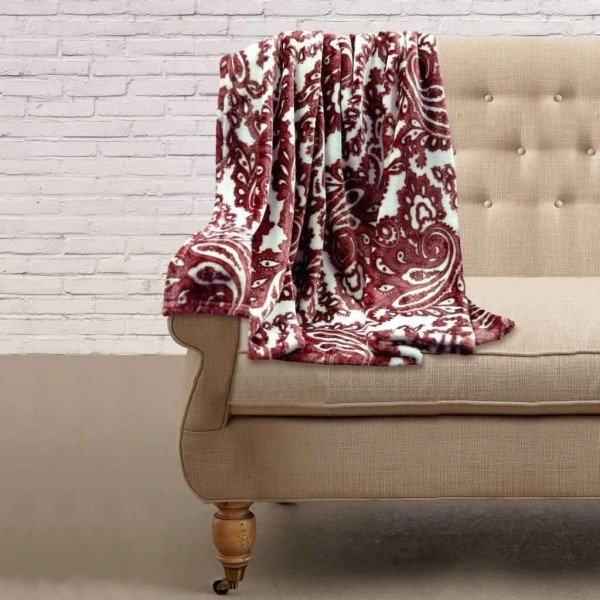 Ultra Soft Throw - Ivory/Berry - Magasins Hart | Hart Stores