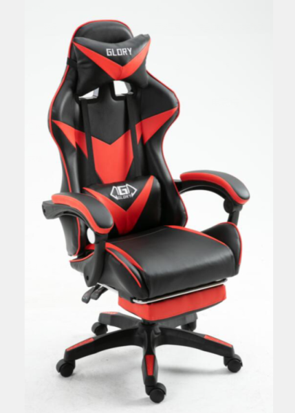Chaise de jeu de bureau avec repose-pieds rétractable