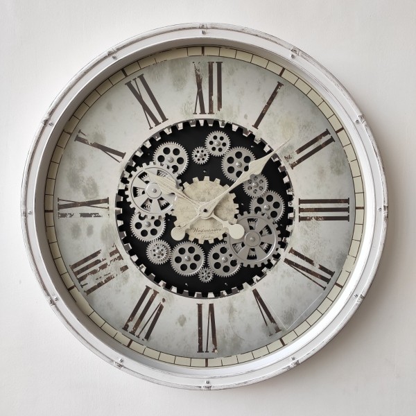 Horloge vintage avec engrenages mobiles