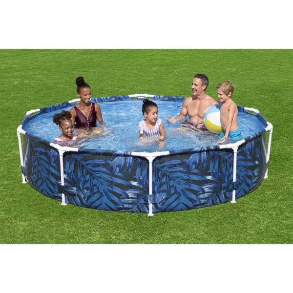 Bestway® Steel Pro® Piscine hors sol ronde , look botanique moderne 10' x 26''