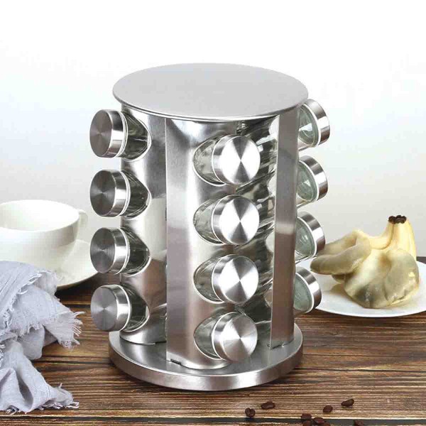 A LA CUISINE - 12pcs clear glass jar with ss lid and metal stand 90ml