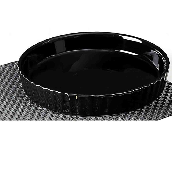 A LA CUISINE - BLACK BAKING DISH QUICHE CERAMIC