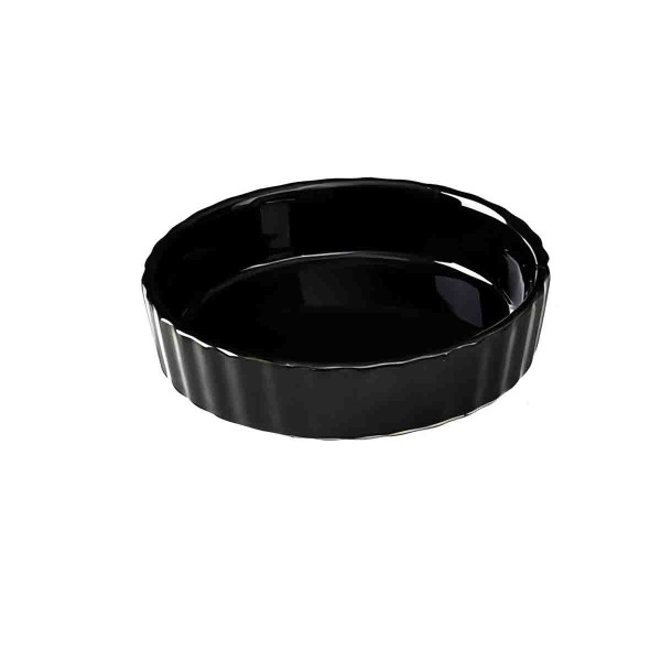 A LA CUISINE - BLACK BAKING DISH QUICHE CERAMIC
