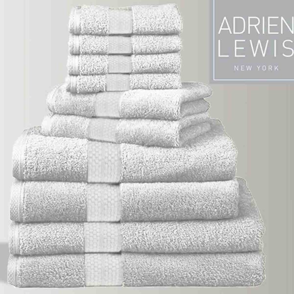 Adrien Lewis - Serviettes de bain en coton peigné Denim égyptien