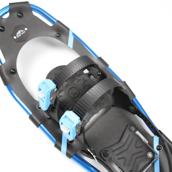 Ensemble de raquettes à neige pour adultes (bleu 8 x 26 po) et bâton de trekking dans un sac