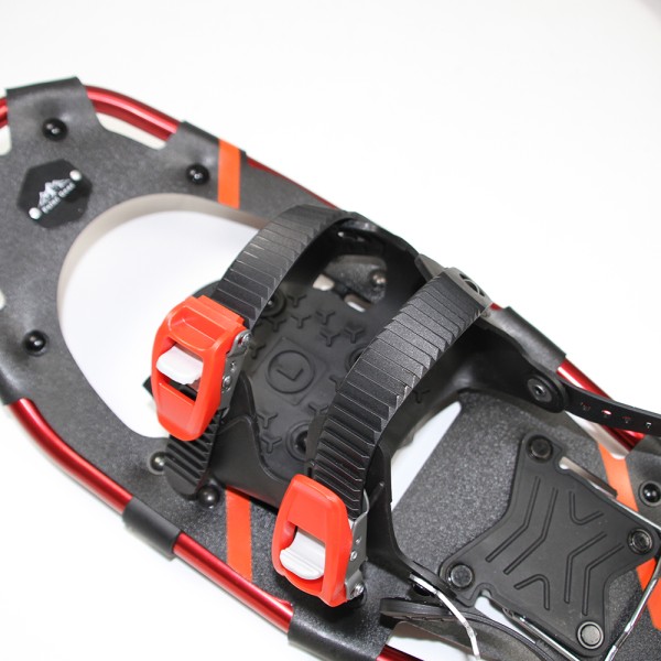 Ensemble de raquettes à neige pour adultes (rouge 8 x 21 po) et bâton de trekking dans un sac