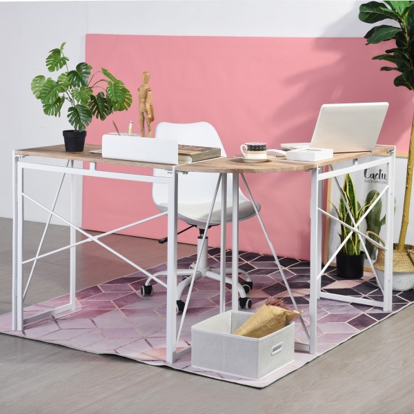 Albertin - Modern/Contemporary Computer Office L-Shaped Desk with metal frame