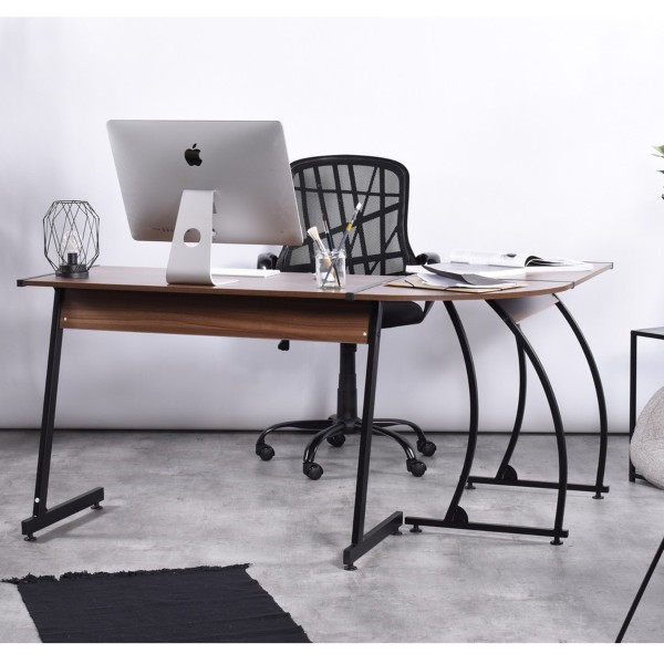 Arlette - Computer Office L-Shaped Desk with metal frame