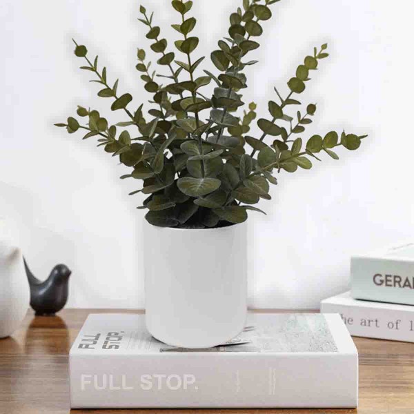 Plante d'Eucalyptus Artificiel dans un pot en céramique blanche