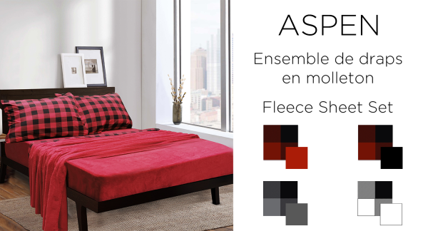 Cabane rustique - Ensemble de draps en micropolaire ASPEN