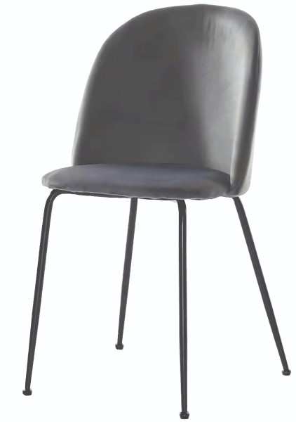 Atelier Du Nord - Dining Chair Velvet With Black Metal Leg
