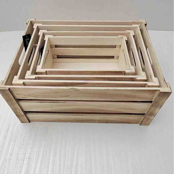 Atelier Du Nord - Caisse de rangement en bois Light Burn 39x28x18cm