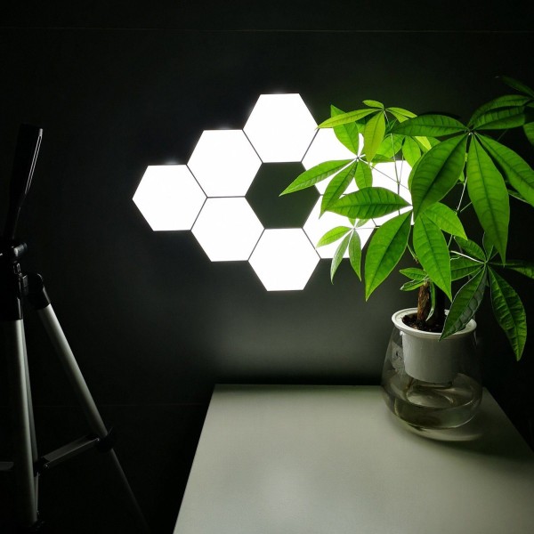 Ensemble de 6 lumières LED hexagonales