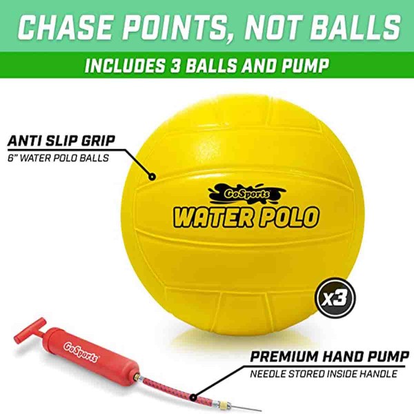 Water Polo Goal With Three Balls And Pum