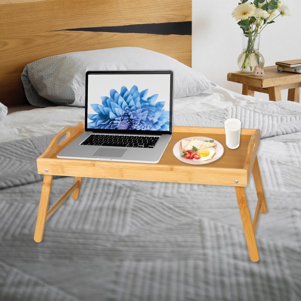 Table portable pliable en bambou