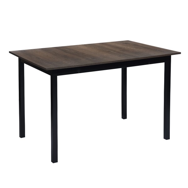 Table de salle à manger extensible noire Bari avec pieds carrés en métal