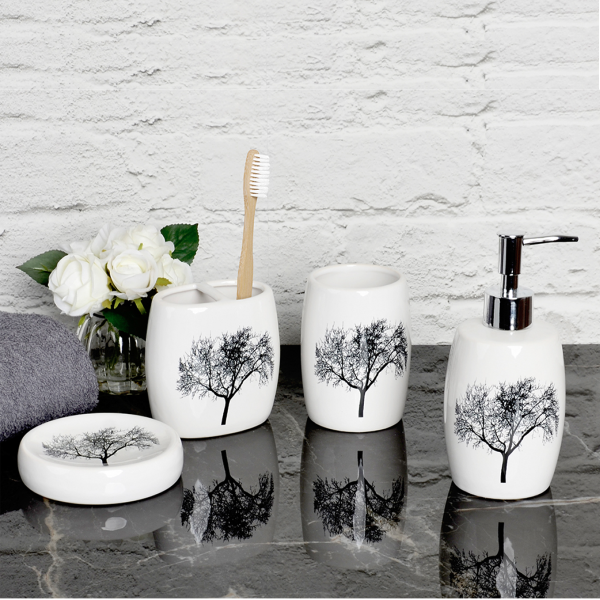 Trees Ceramic Bath Set 4pc