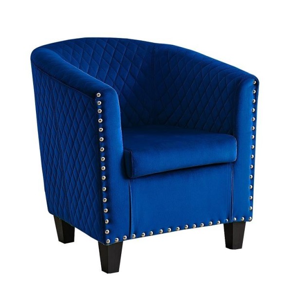 Alessio - Velvet Accent Armchair with Nailhead Finish