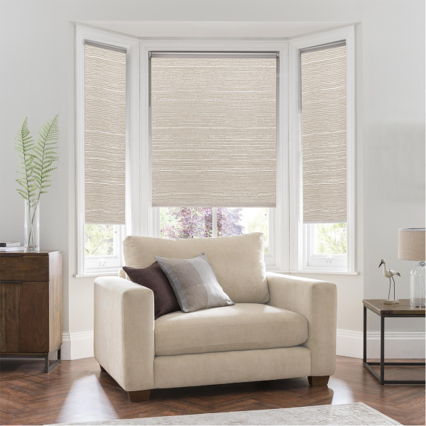 Linen Look Blackout Roller Shades | Beige