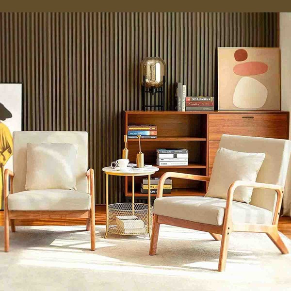 Linen Upholstered Armchair