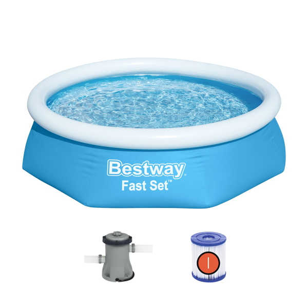 Ensemble de piscine gonflable ronde Bestway ''Fast Set'' 8’ x 24” (pompe de filtration incluse)
