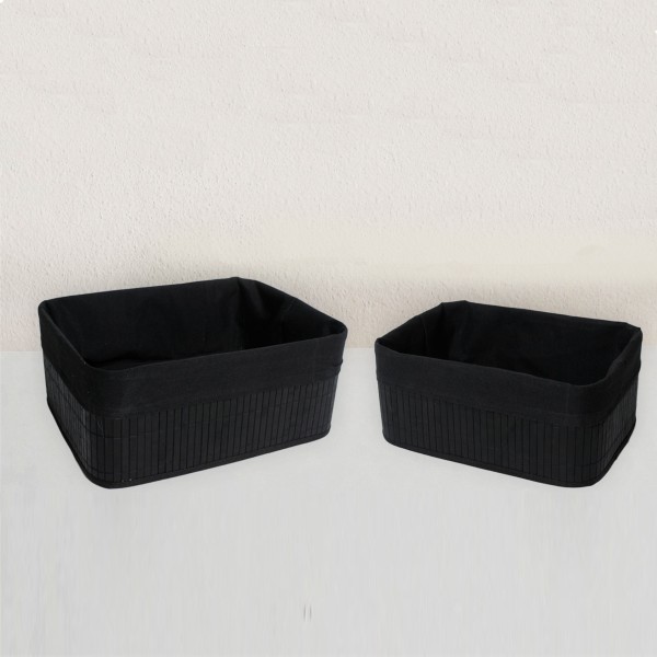 Storage Basket Black Bamboo