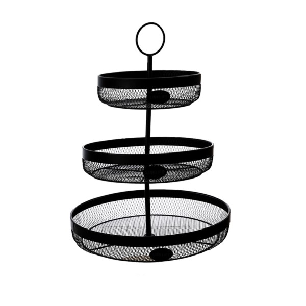 Wire 3 Tier Basket Black 32x32x43
