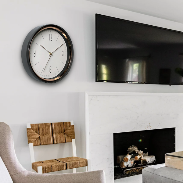 Horloge Or Noir & Rose 13po