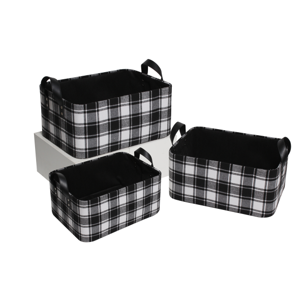Plaid Fabric Basket