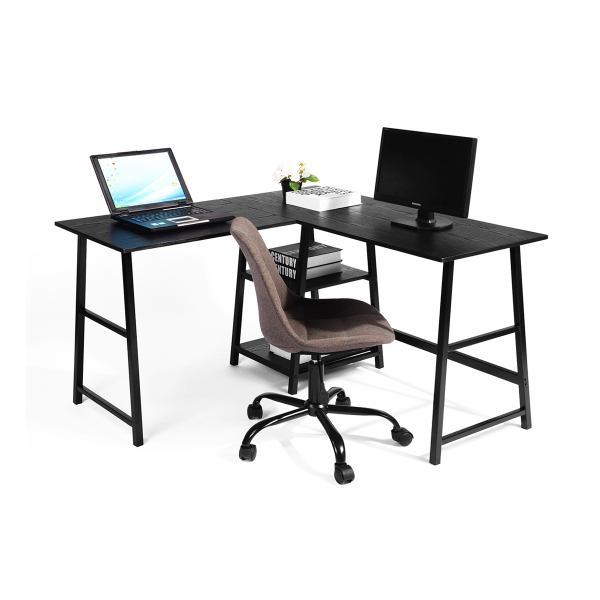 Drogba - Office Desk With Shelves L-Shape