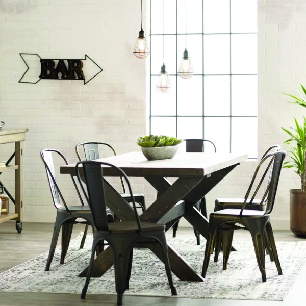 Atelier Du Nord- Metal Dining Chair Black Gold