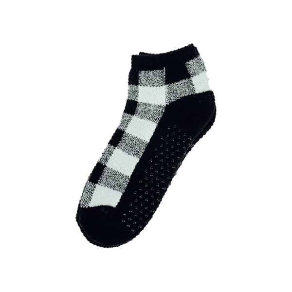 Chaussettes à carreaux très douces avec pinces