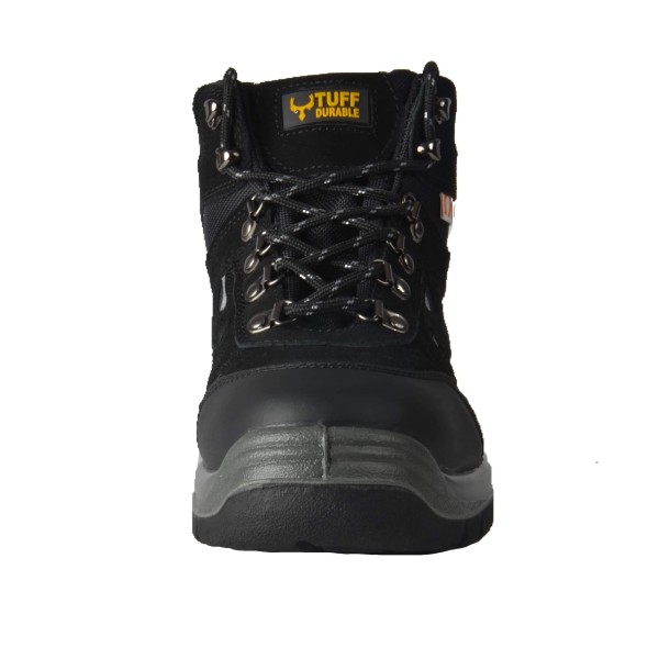 Tuff & Durable® - High Cut Working Shoes with Steel Toe & Plate - Black