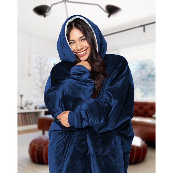 Cozy Velour Hooded Blanket